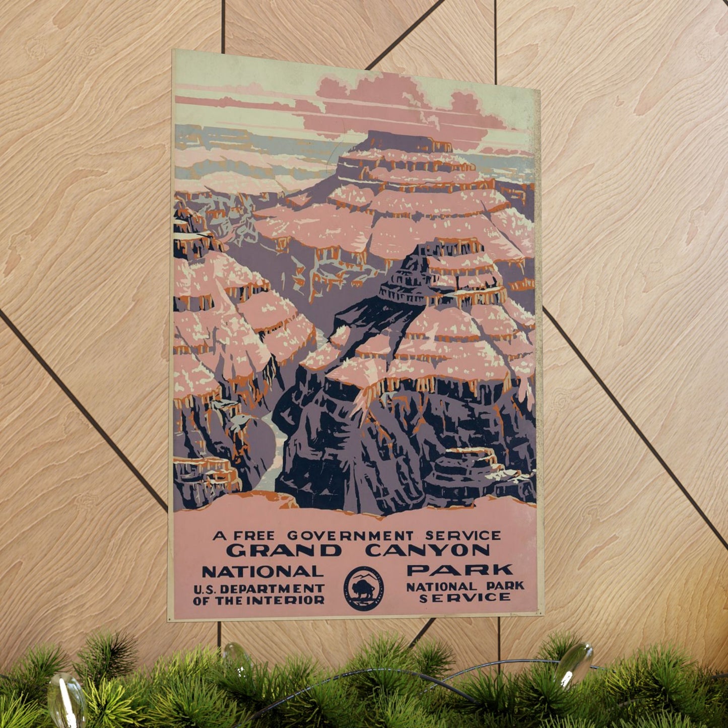 Grand Canyon WPA Poster, 1930s National Park Print, Vintage Landscape by C. Don Powell 18x24