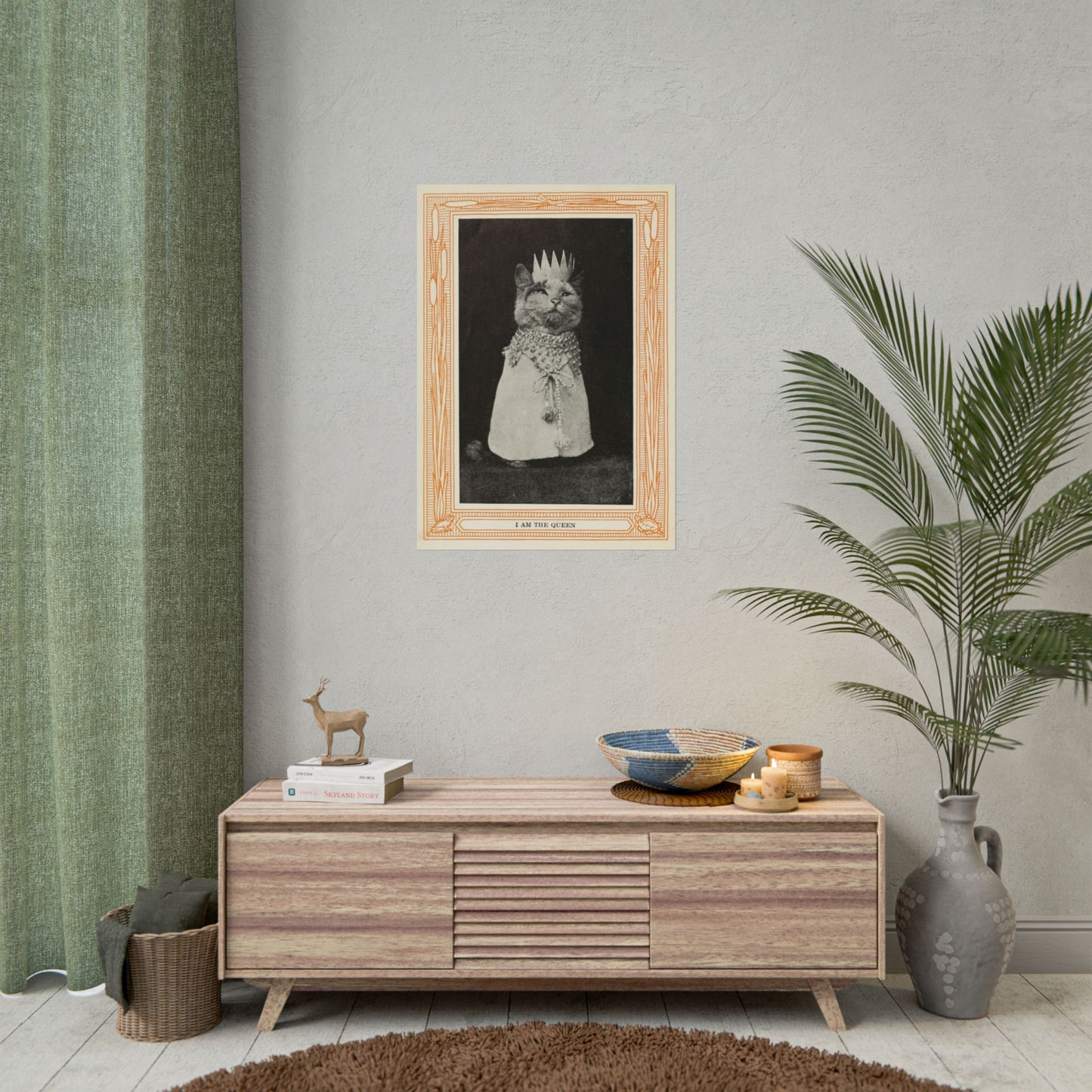I Am the Queen – 1911 Vintage Cat Portrait – Whimsical Photograph by Eulalie Osgood Grover