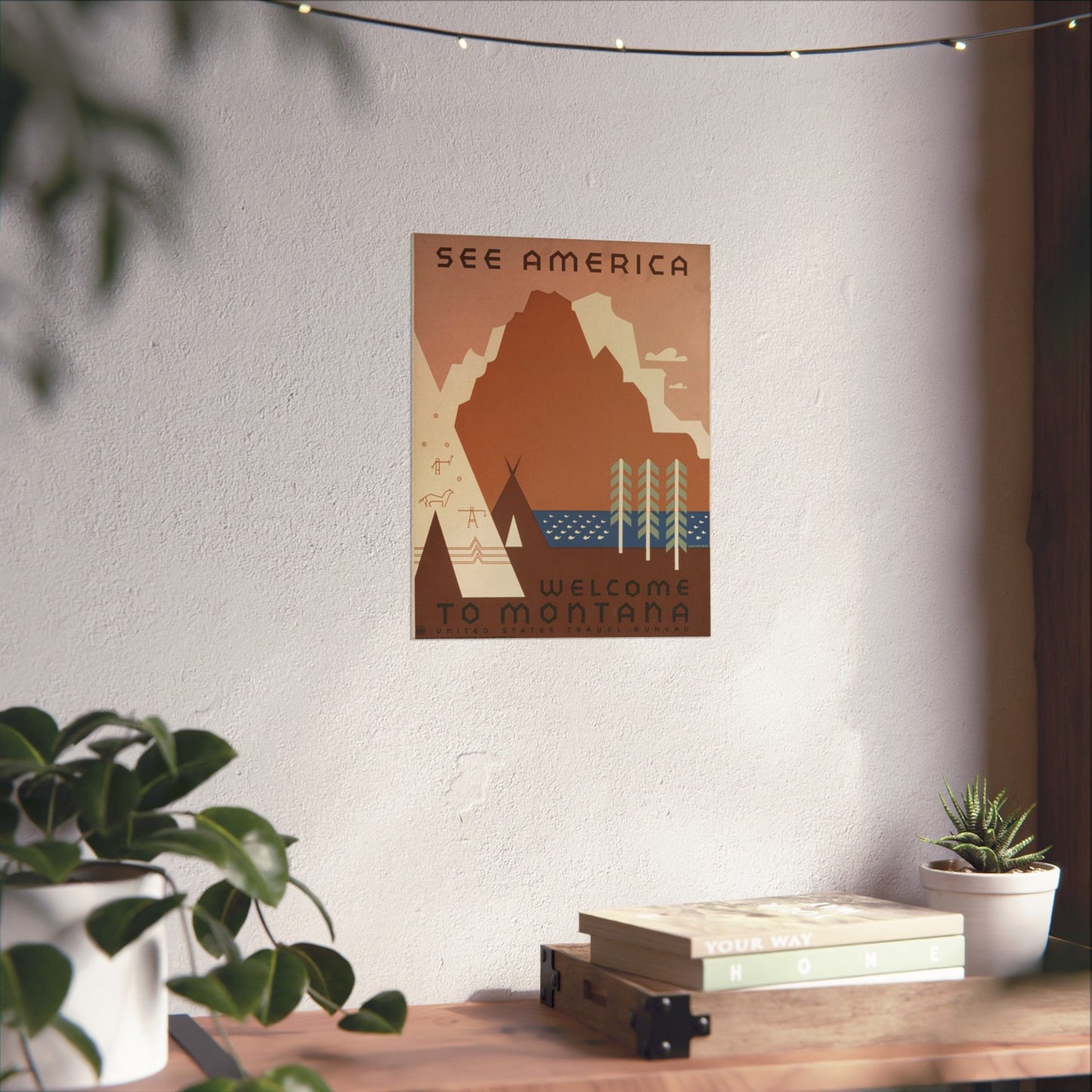 Montana WPA Poster, Vintage Montana Travel Poster, 1930s Travel Art by Rothstein, 11x14