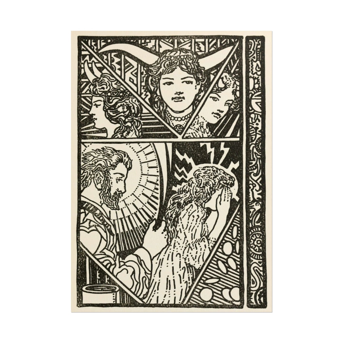 She Is Under an Evil Enchantment – 1922 Art Nouveau Fairy Tale Illustration – Finnish Folklore Print by Jay Van Everen