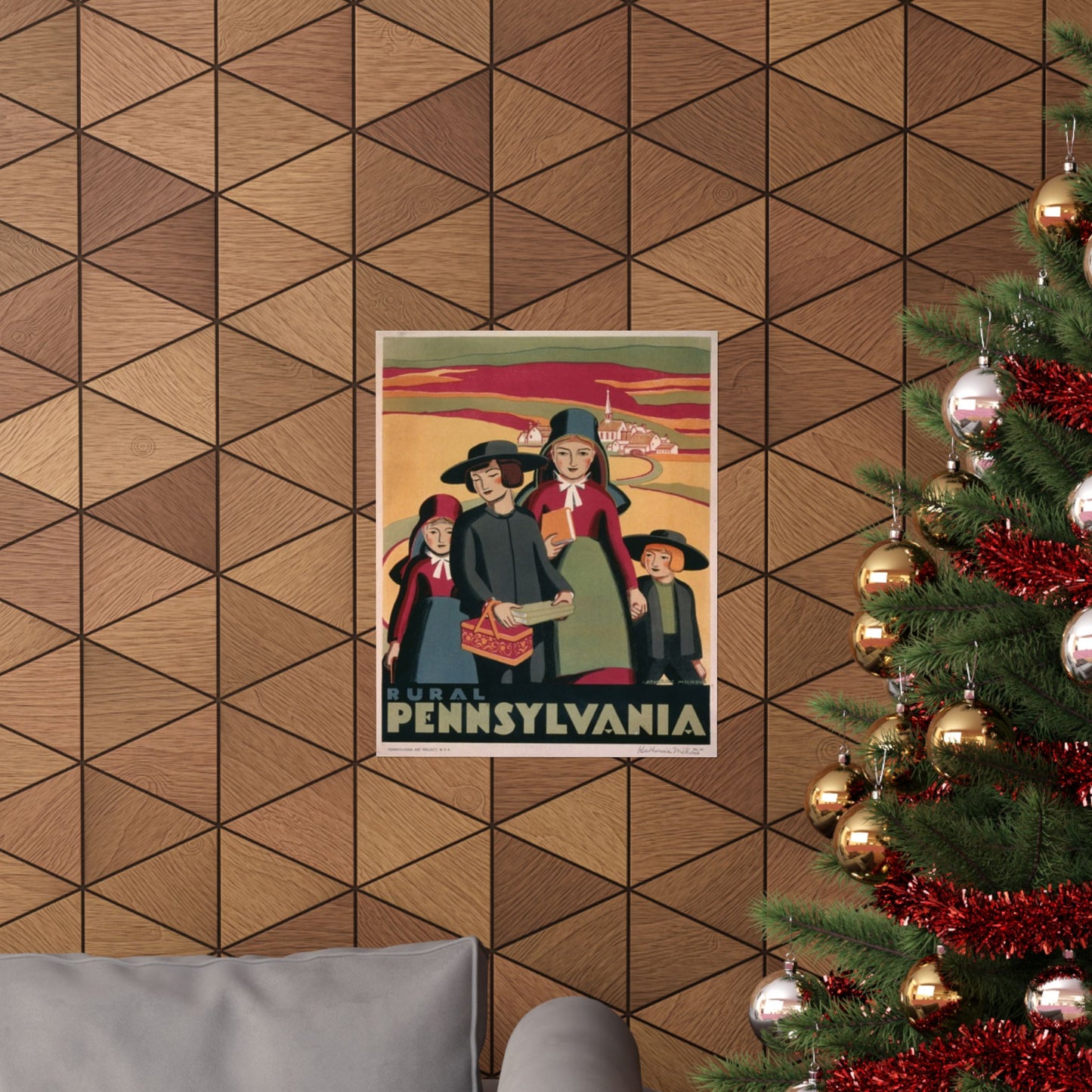 Rural Pennsylvania WPA Poster, 1930s Americana by Katherine Milhous, Folk Life & Heritage Print 20x30
