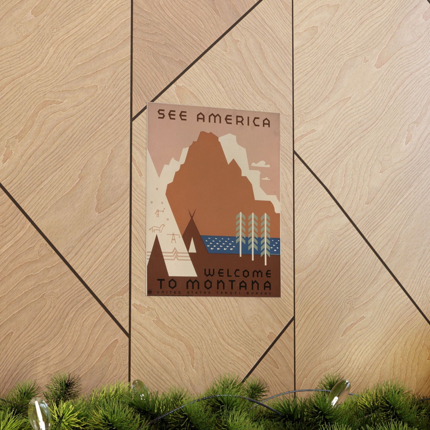 Montana WPA Poster, Vintage Montana Travel Poster, 1930s Travel Art by Rothstein, 11x14