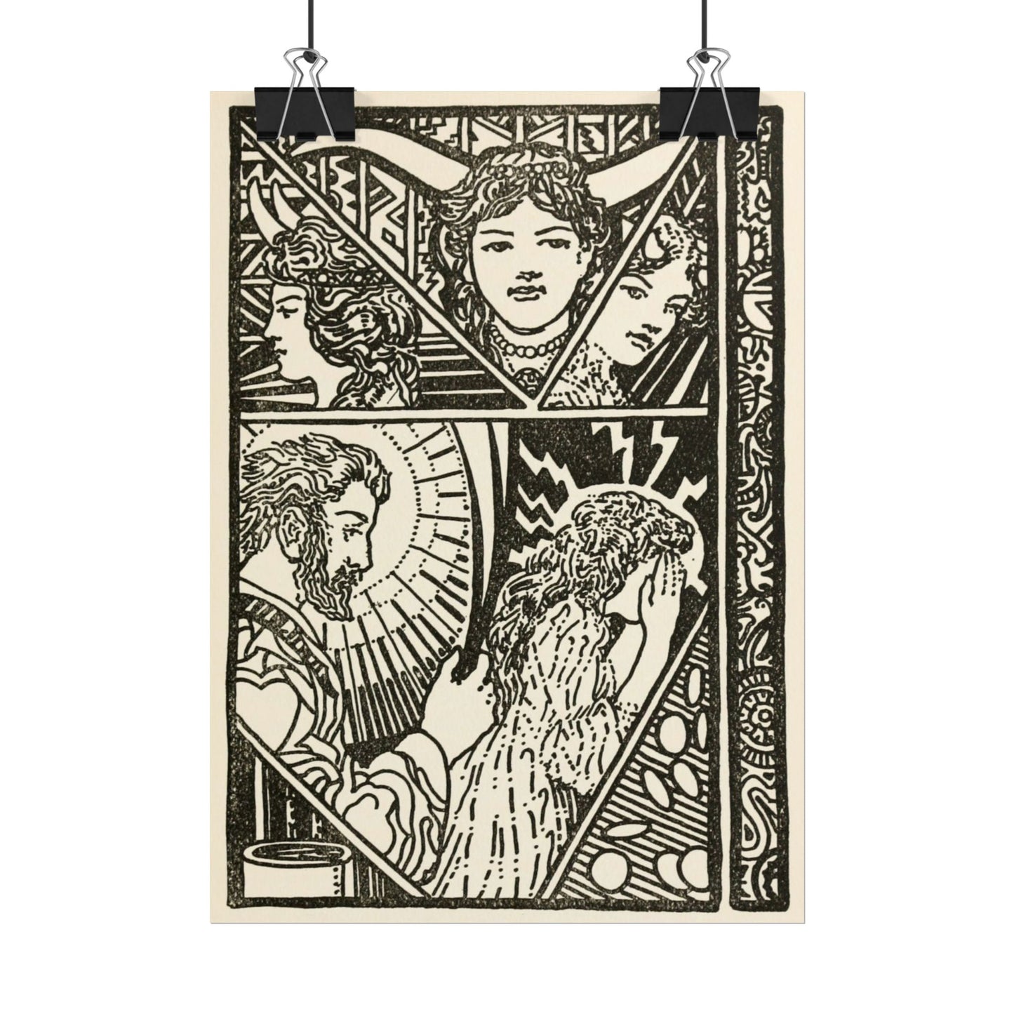 She Is Under an Evil Enchantment – 1922 Art Nouveau Fairy Tale Illustration – Finnish Folklore Print by Jay Van Everen
