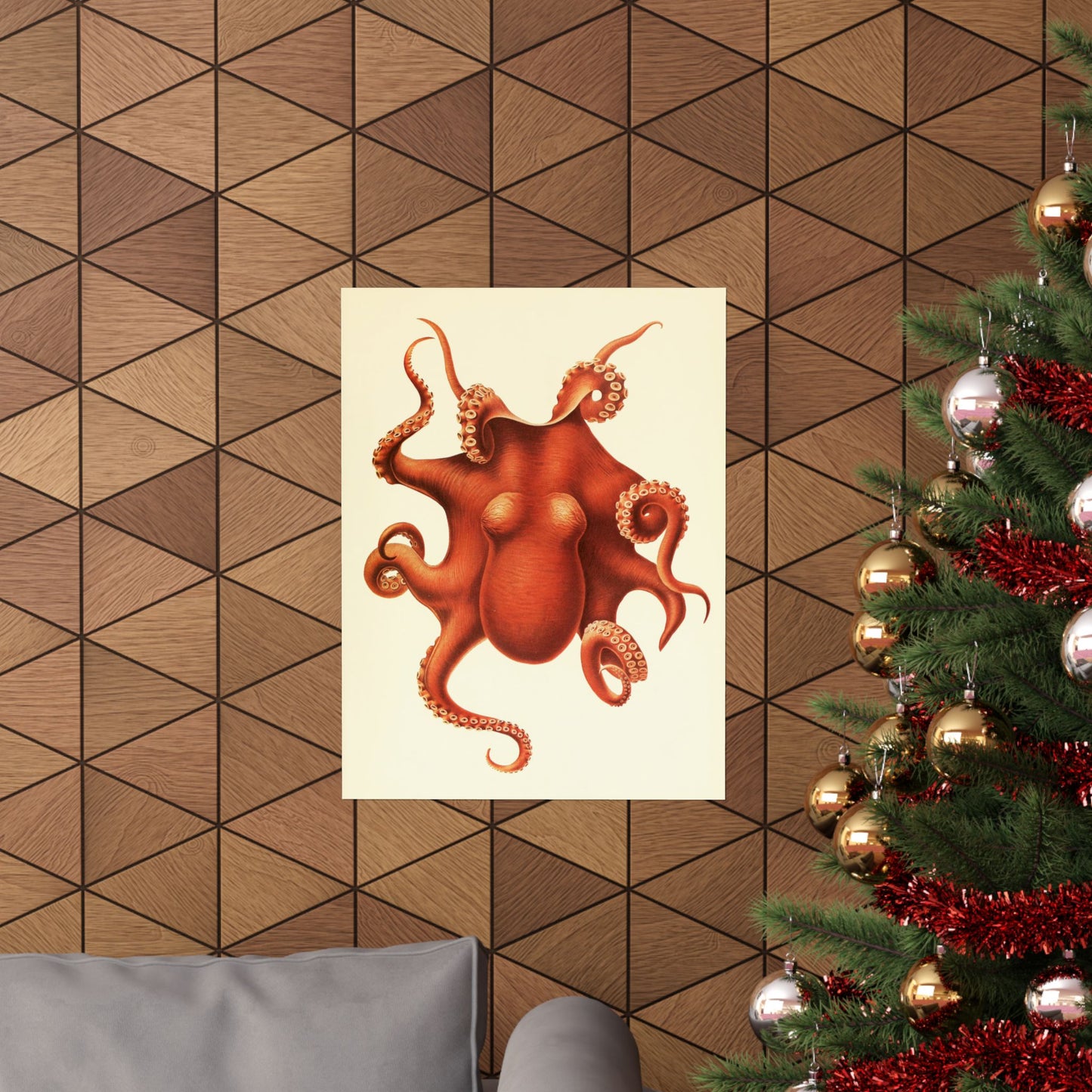Antique Octopus Illustration, 1910 Marine Biology Print by Ewald Rübsamen, Vintage Sea Creature Artwork