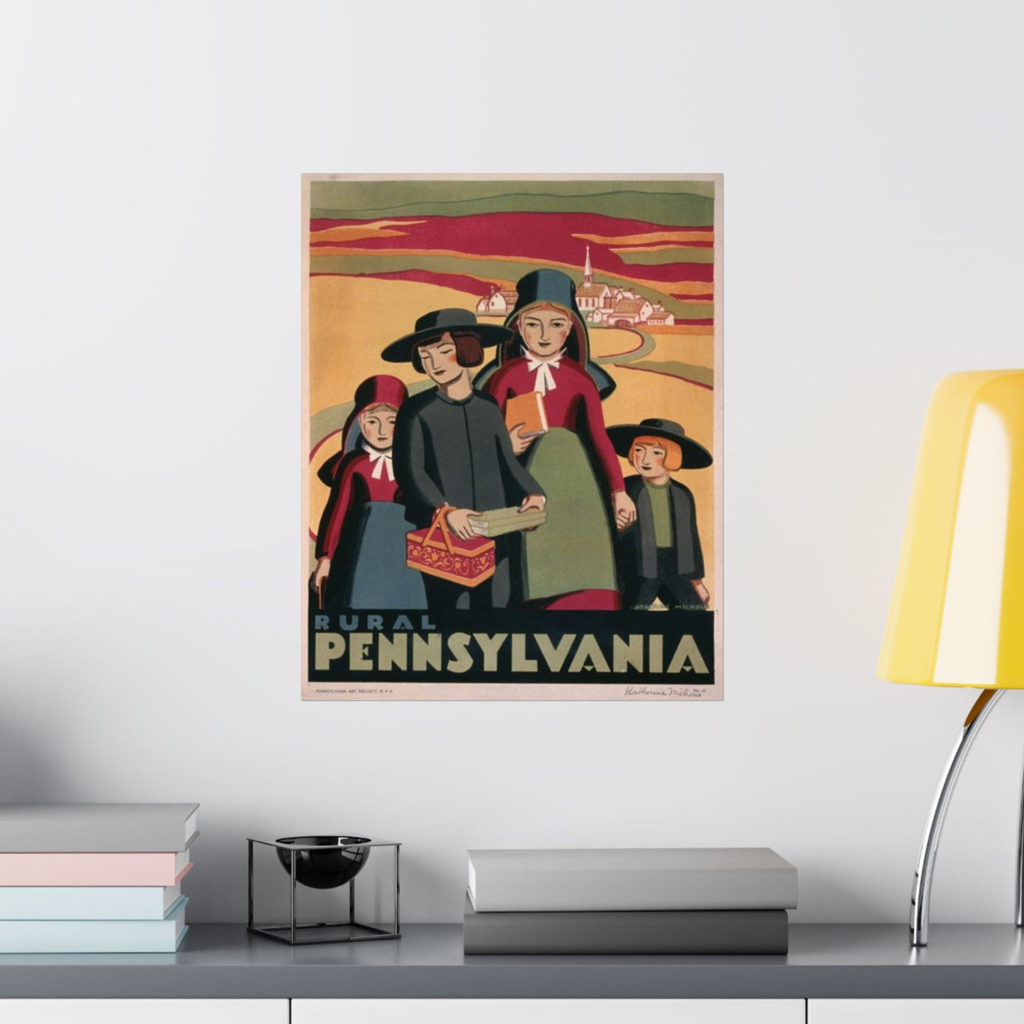 Rural Pennsylvania WPA Poster, 1930s Americana by Katherine Milhous, Folk Life & Heritage Print 20x30