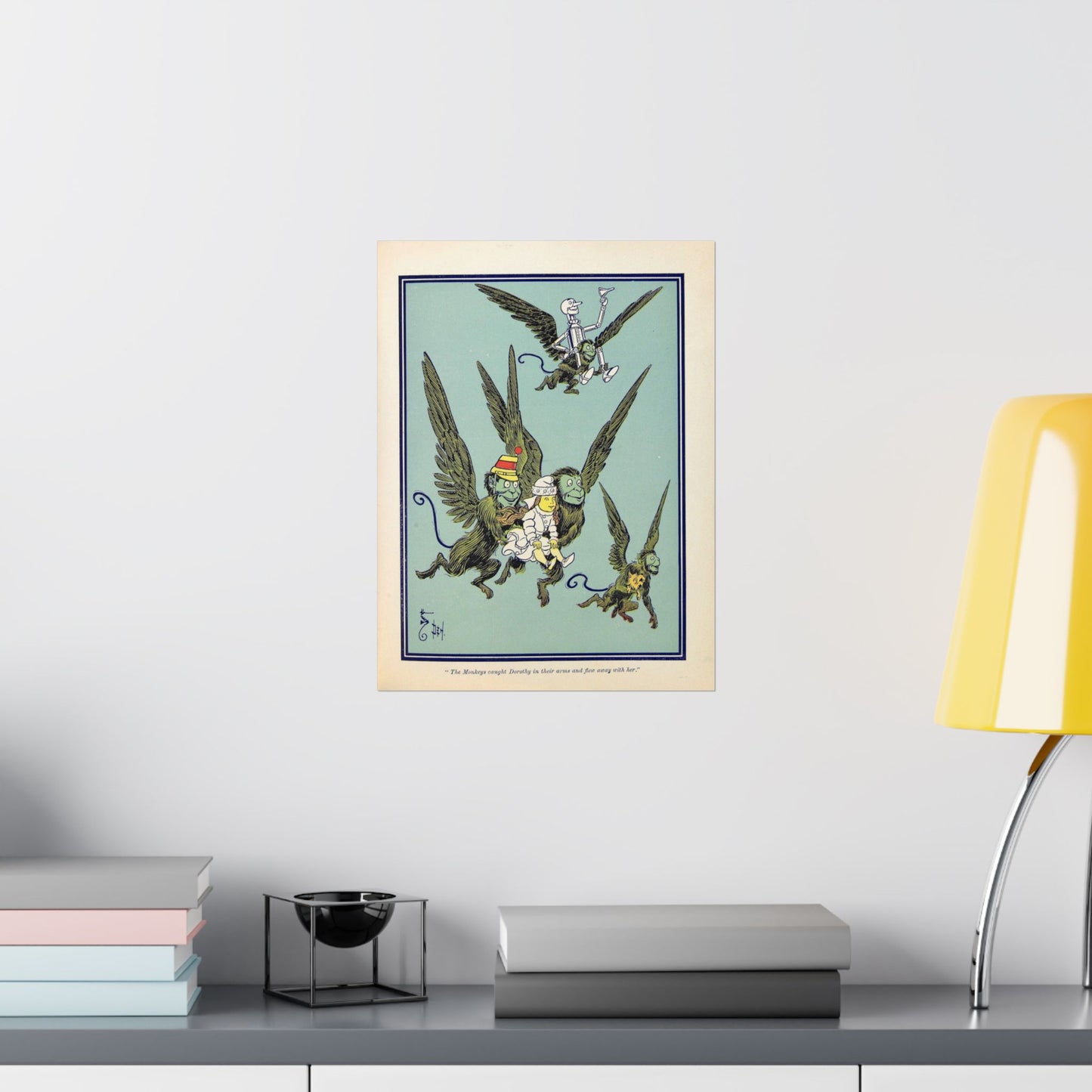Flying Monkeys Oz Illustration – 1900 W.W. Denslow Print – Wizard of Oz Vintage Book Art