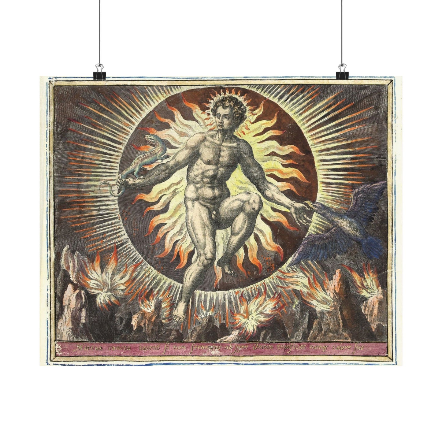 Helios Personification of Fire – 1580s Engraving by Maerten de Vos & Adriaen Collaert – Mythological Element Print