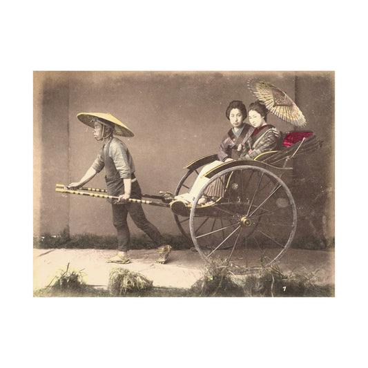 Hand-Colored Jinrikisha Photograph, Kusakabe Kimbei, Late 19th Century Japan