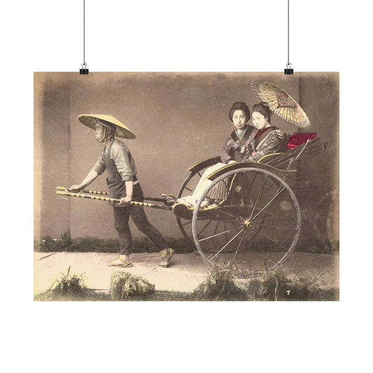 Hand-Colored Jinrikisha Photograph, Kusakabe Kimbei, Late 19th Century Japan