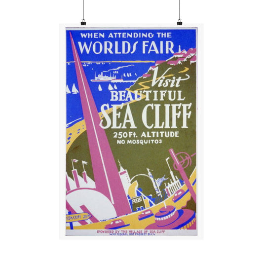 Sea Cliff WPA Poster, 1939 New York World's Fair Travel Print, Vintage Long Island Art 20x30