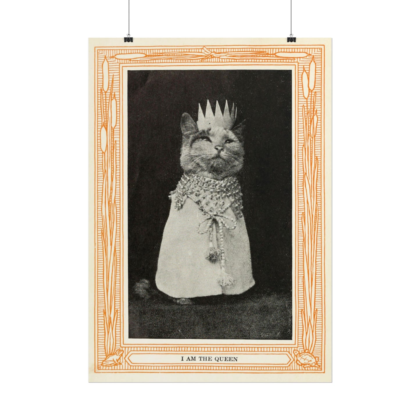 I Am the Queen – 1911 Vintage Cat Portrait – Whimsical Photograph by Eulalie Osgood Grover